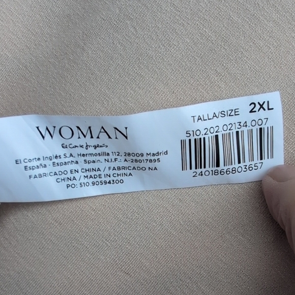 Chain Pattern Blouse in Cream and Brown - Picture 5 of 7